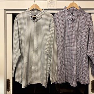 Jos. A. Bank Men's Checkered Button Down Shirts - White and Red